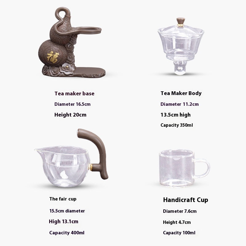 Household Semi-automatic Lazy Glass Tea Set