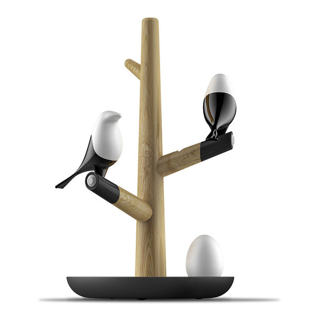 Creative Wooden Bird & Egg LED Induction Night Light