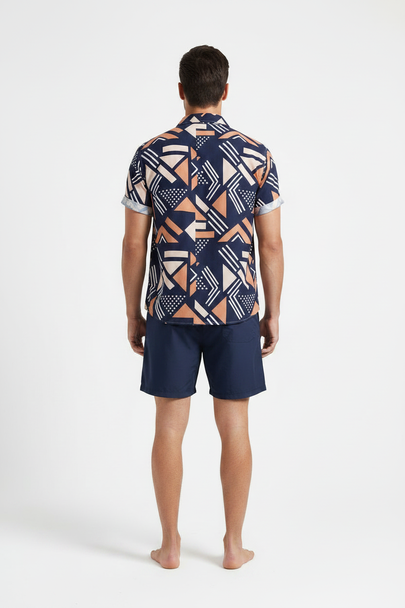Men's Floral Print Beach Shirt