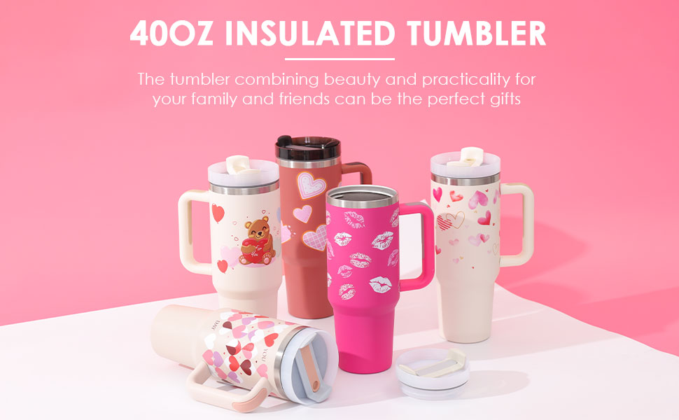40 Oz Insulated Stainless Steel Tumbler with Handle