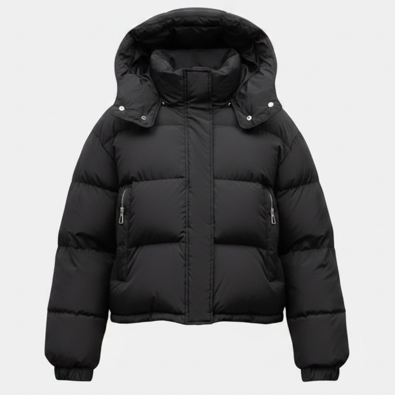 Women's Korean-Style Hooded Puffer Jacket – Warm Winter