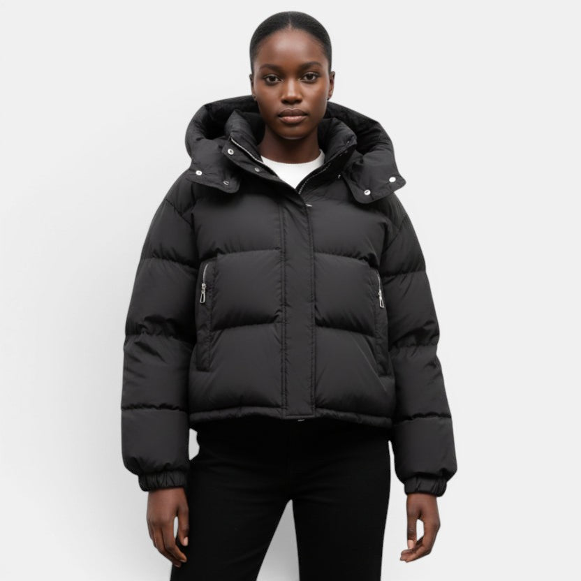 Women's Korean-Style Hooded Puffer Jacket – Warm Winter