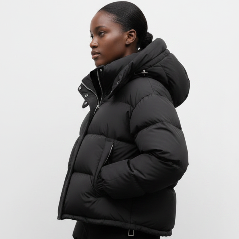 Women's Korean-Style Hooded Puffer Jacket – Warm Winter