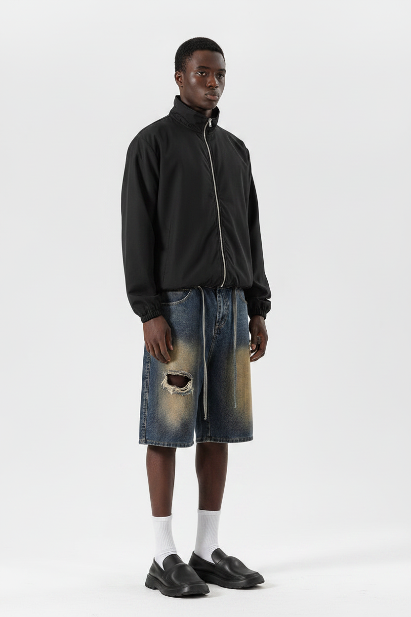 American High Street Make Old Ripped Jeans