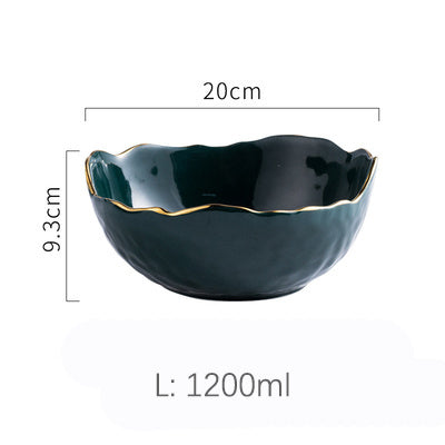 Emerald Phnom Penh Creative Home Large Fruit Plate Breakfast Soup Bowl Ceramic Salad  Single