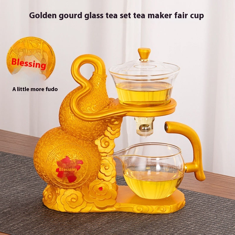 Household Semi-automatic Lazy Glass Tea Set