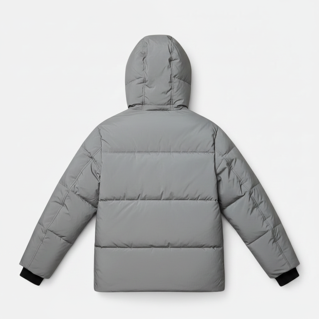 Men's Windproof Hooded Down Parka Jacket – Short & Lightweight