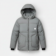 Men's Windproof Hooded Down Parka Jacket – Short & Lightweight