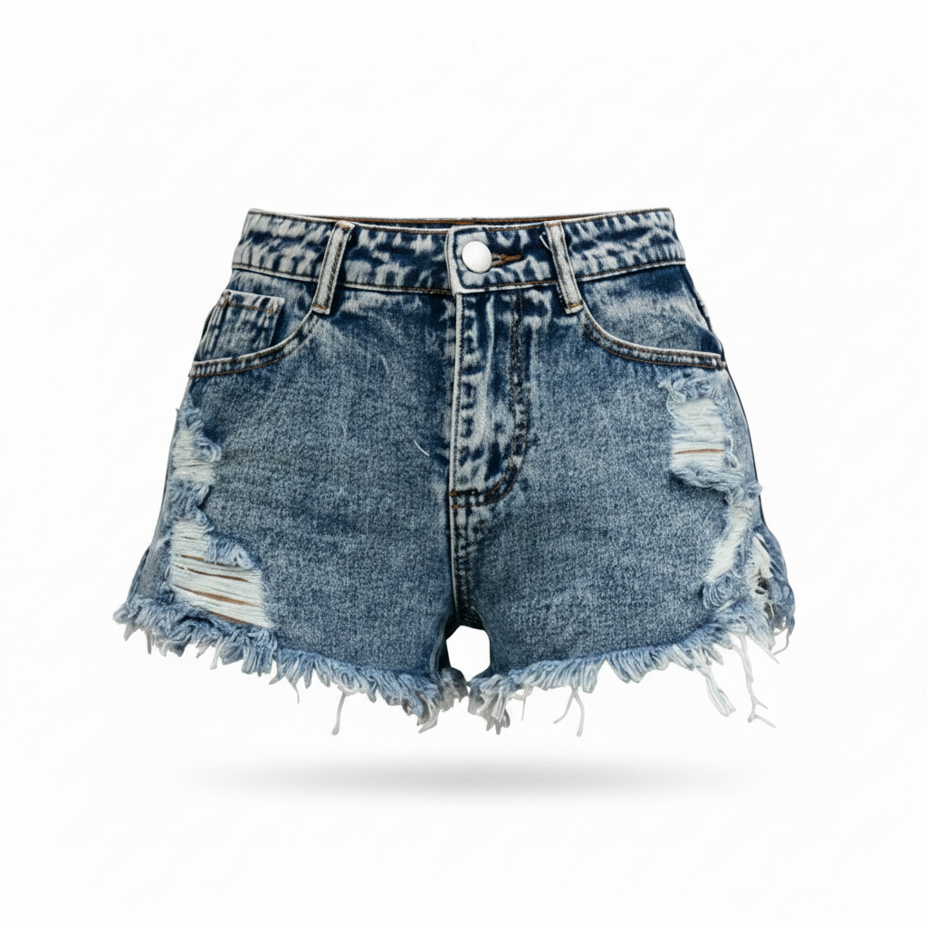 Casual High-Waist Plus-Size Ripped Denim Jeans For Summer