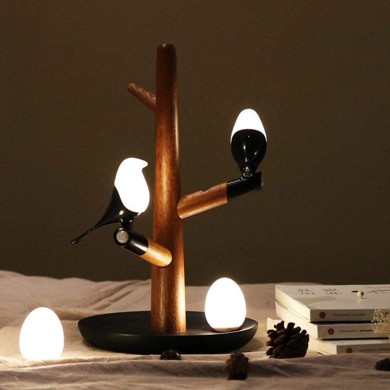 Creative Wooden Bird & Egg LED Induction Night Light