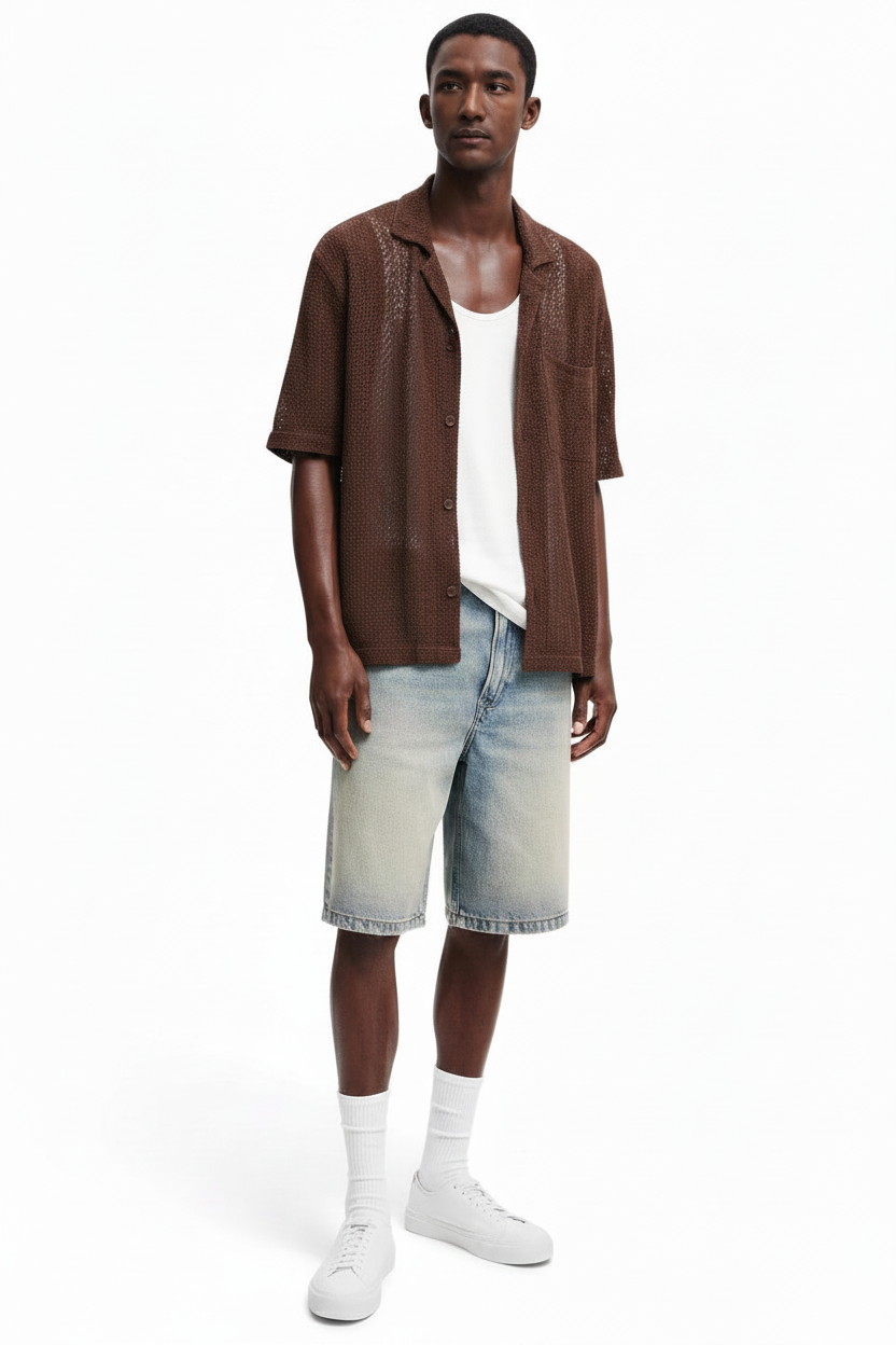 Heren losse all-match jeans middellange broek  