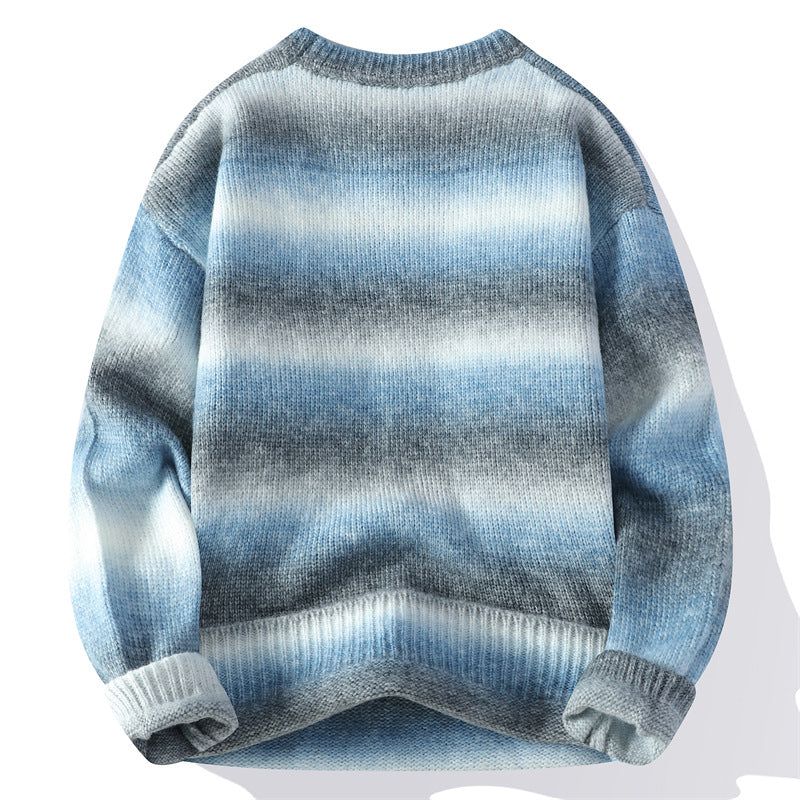 Men's Gradient Colour Loose-Fit Knitted Sweater