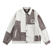 Colour Contrast Patchwork Irregular Jacket Coat
