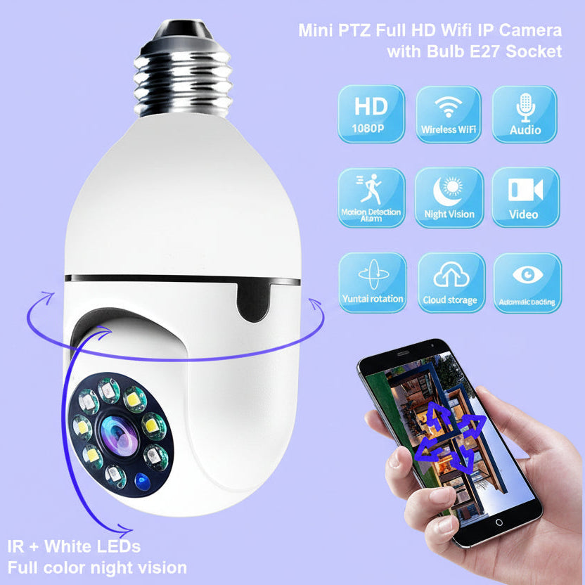 1080P E27 Light Bulb WiFi Security Camera