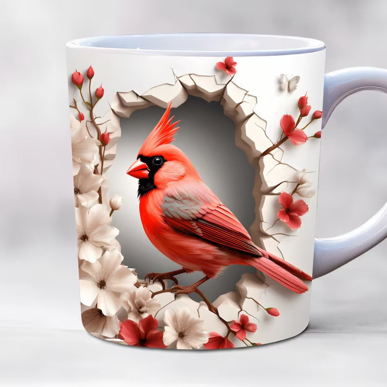 American Cardinals Holly Bird Ceramic Coffee Mug