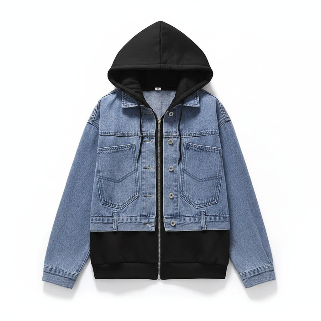 Loose Casual Hooded Denim Jacket Sweater Coat