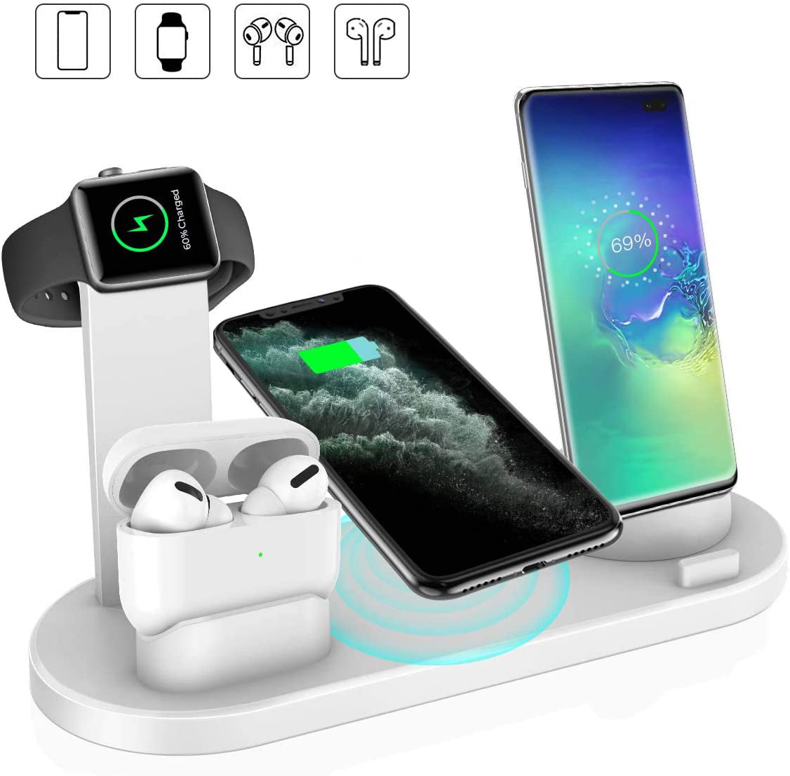 4-in-1 Fast Wireless Charging Station for iPhone 15 & Apple Watch