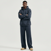 Men's Hooded Fleece-Lined Loose Sweatshirt Set