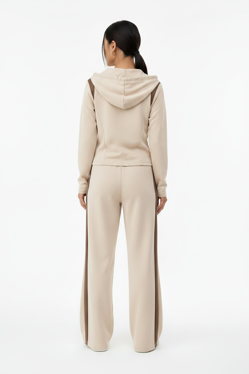 Womens Casual Hooded Cardigan Top And Pants Fashion Set