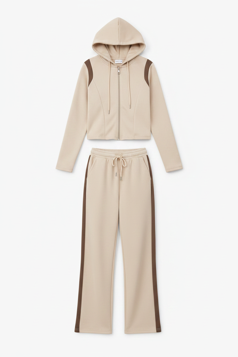 Womens Casual Hooded Cardigan Top And Pants Fashion Set