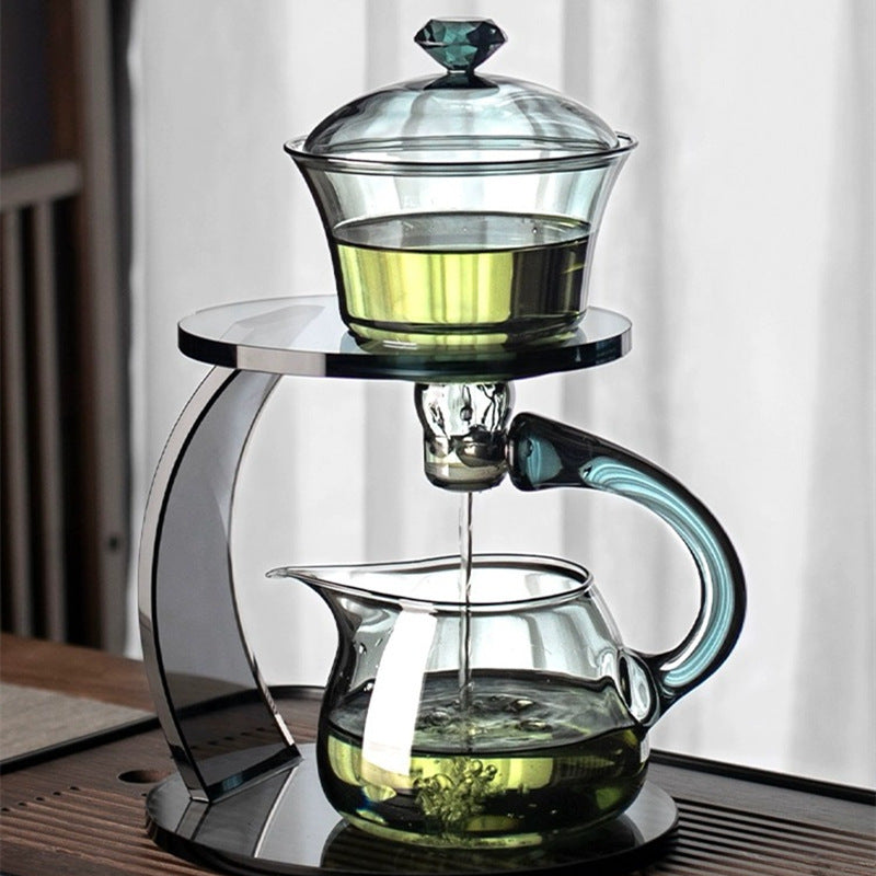 Household Semi-automatic Lazy Glass Tea Set