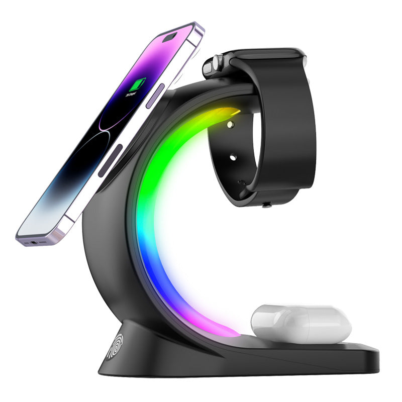 4-in-1 Magnetic Charging Station with Atmosphere LED Light