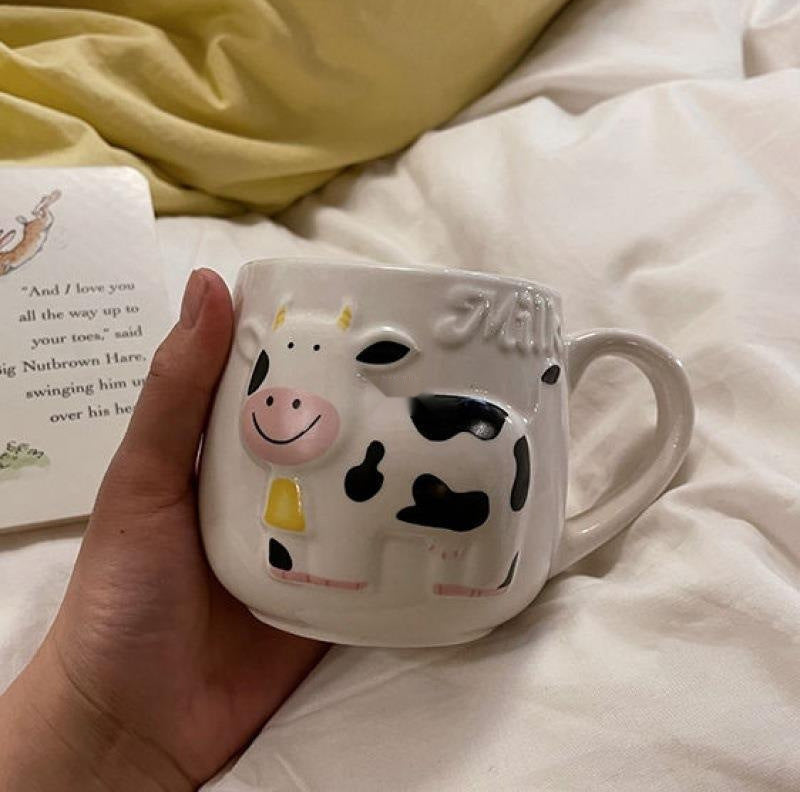 Girl Tulip Girl Heart Hand Painted Mug Ceramic