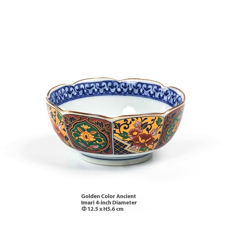 Retro Domestic Dyed Peony Ceramic Japanese Style Tableware