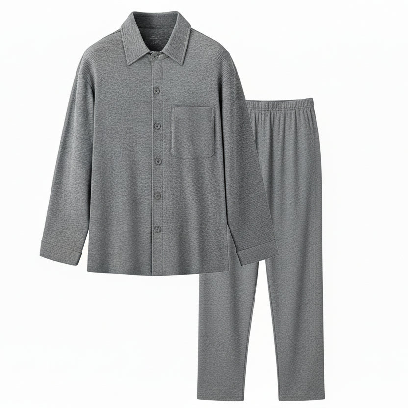 Men's Jacquard Plaid Autumn/Winter Pajama Set