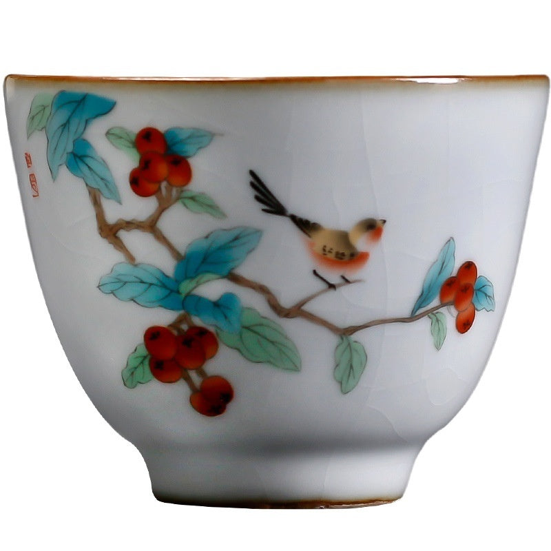 Moon White Ru Kiln Kung Fu Tea Set Ceramic