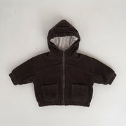 Boys' Retro Corduroy Thickened Zip Cardigan Jacket