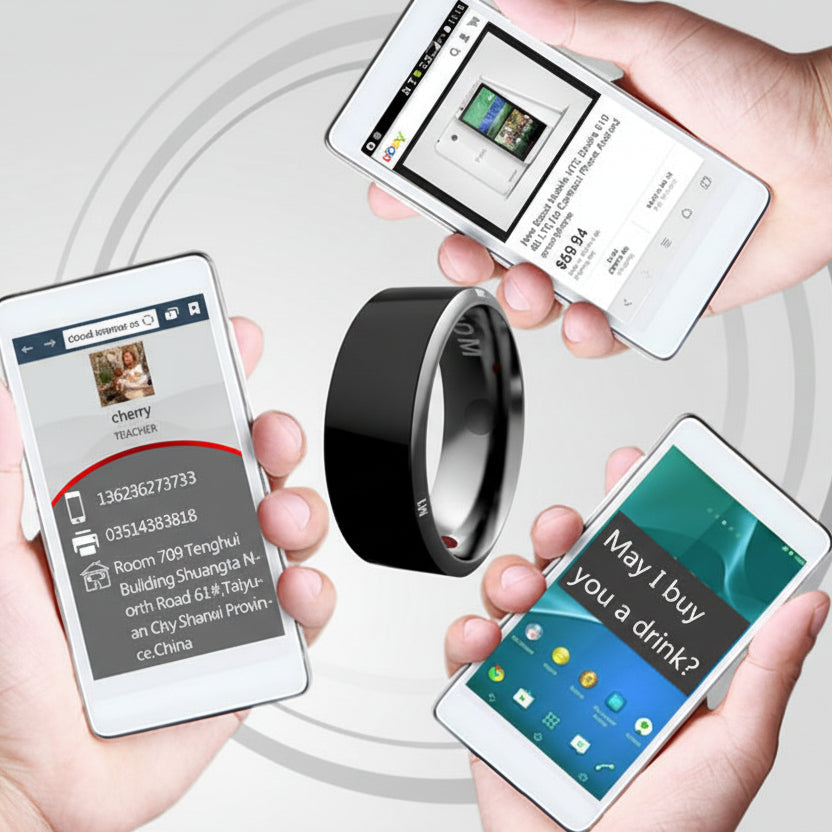 Multifunctional Black High-Tech Smart Ring