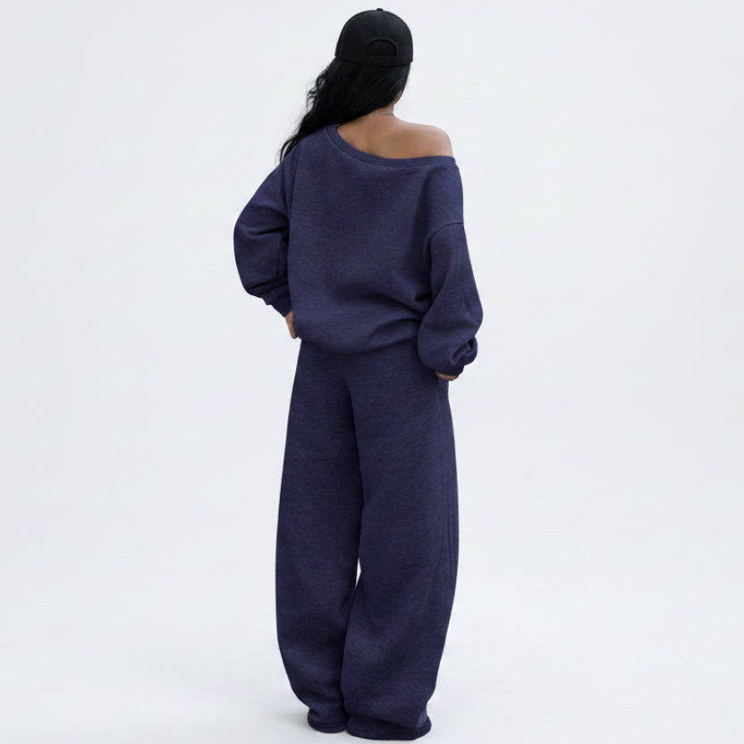Women's Casual Sports Round Neck Loose Hoodie & Casual Pants Set