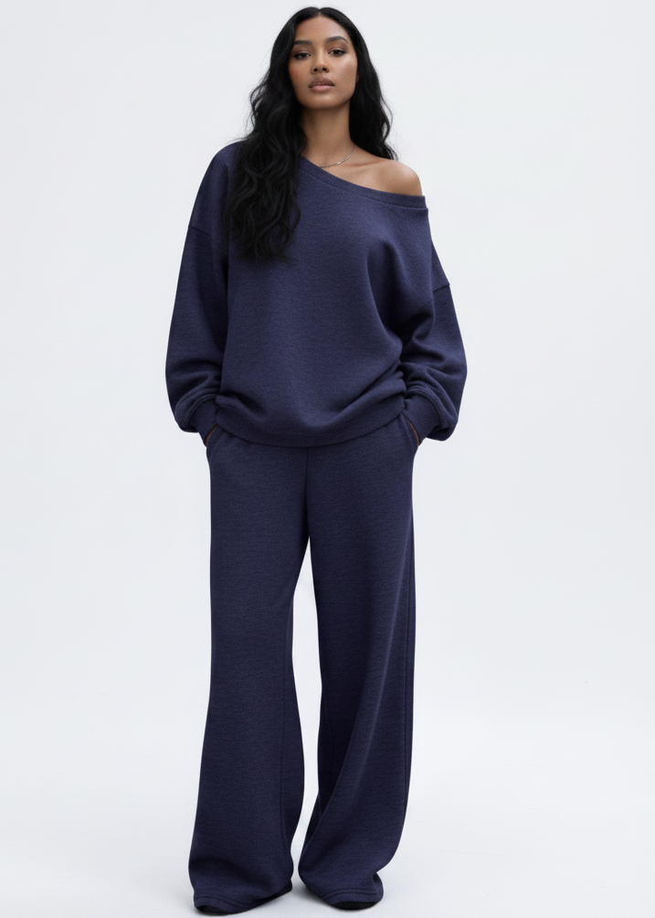 Women's Casual Sports Round Neck Loose Hoodie & Casual Pants Set