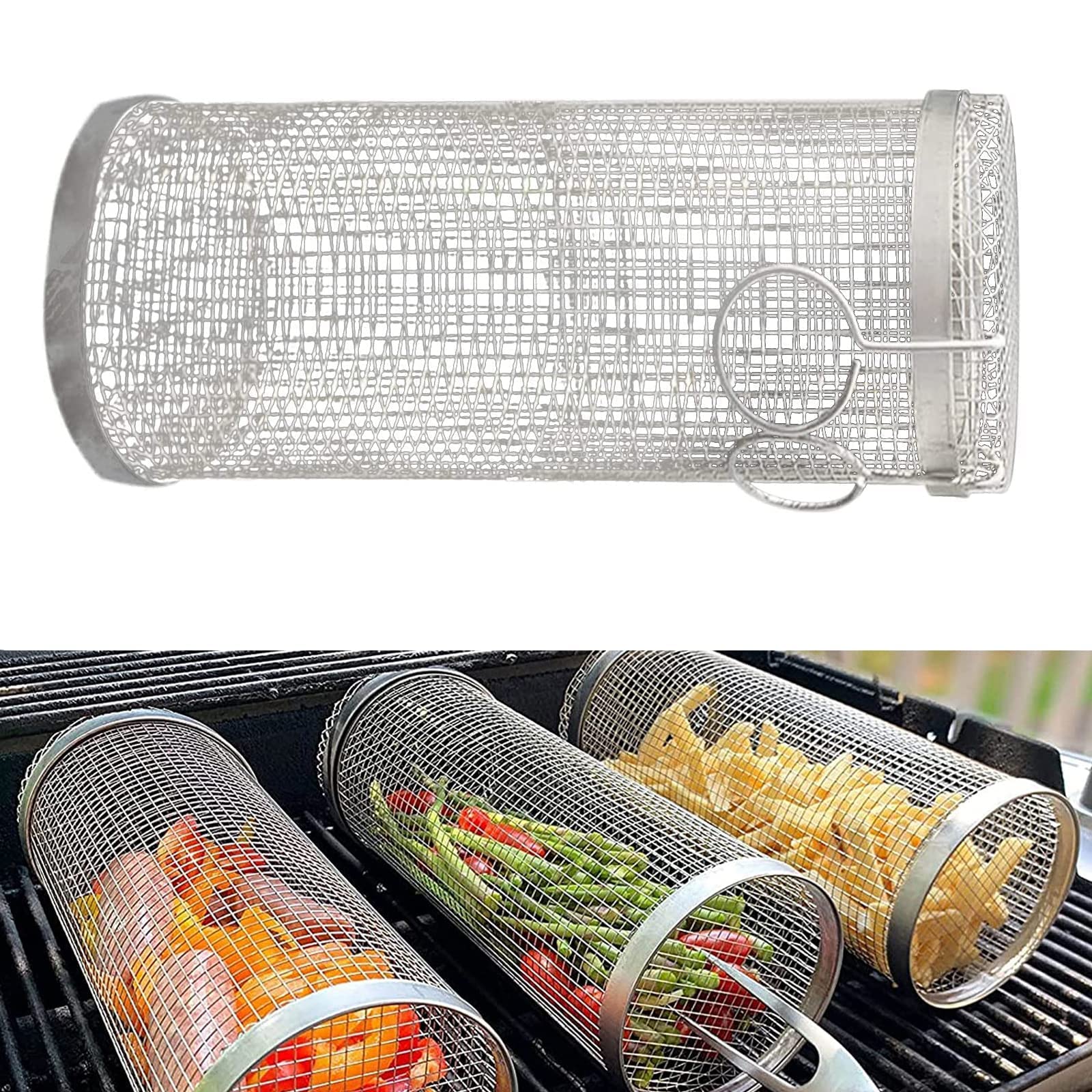 Rolling Grilling Basket for BBQ