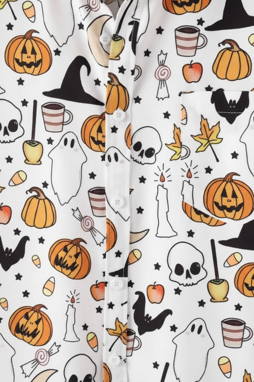 Halloween Printed Short Sleeve Shirt