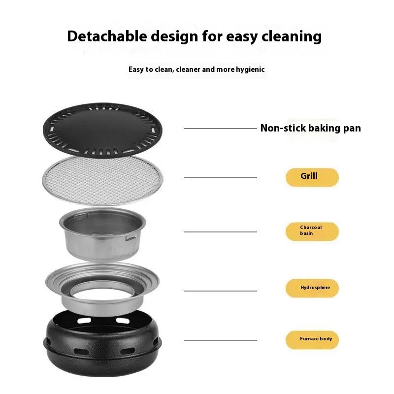 Household Outdoor Portable Charcoal Grilled Smoke-free Barbecue Oven