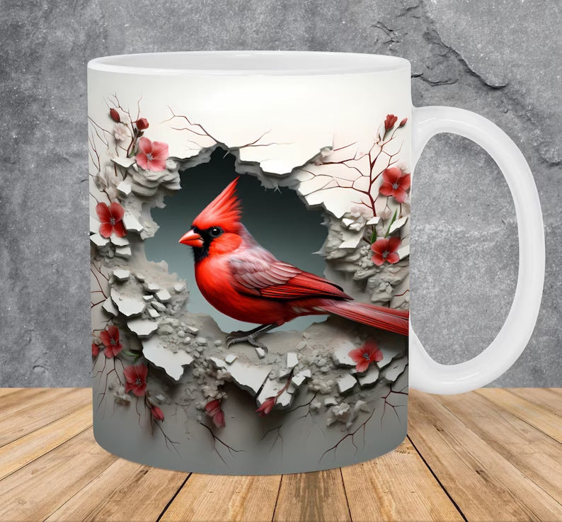 American Cardinals Holly Bird Ceramic Coffee Mug