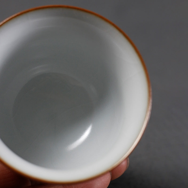 Moon White Ru Kiln Kung Fu Tea Set Ceramic