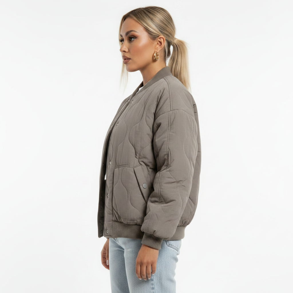 Women's Chic Buckle Solid Color Long-Sleeve Winter Coat
