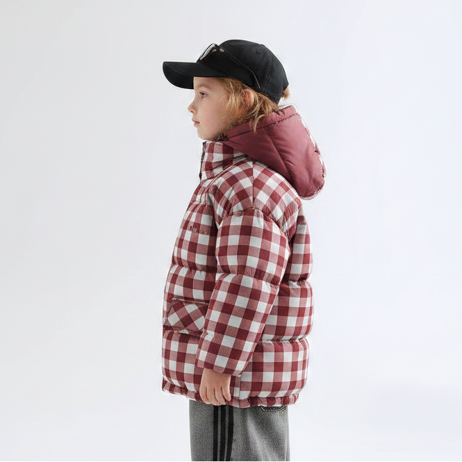 Children's Reversible Thick Check Winter Warm Coat