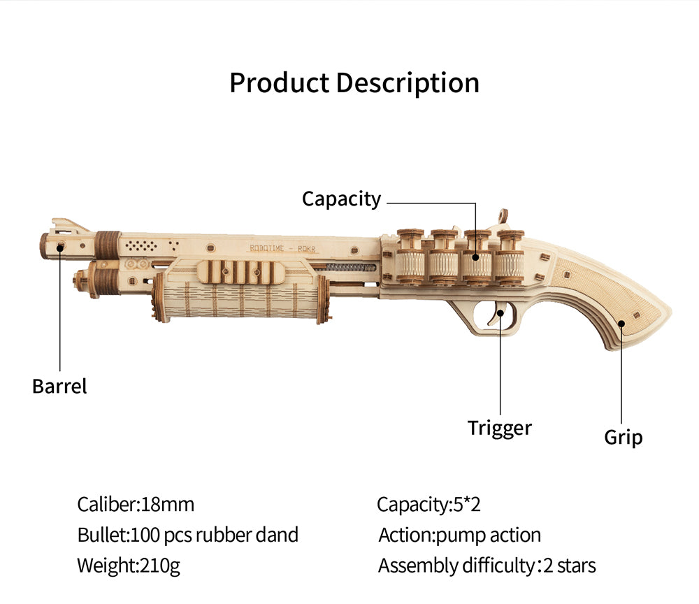 Robotime ROKR Revolver Gun (3D Wooden Puzzle)