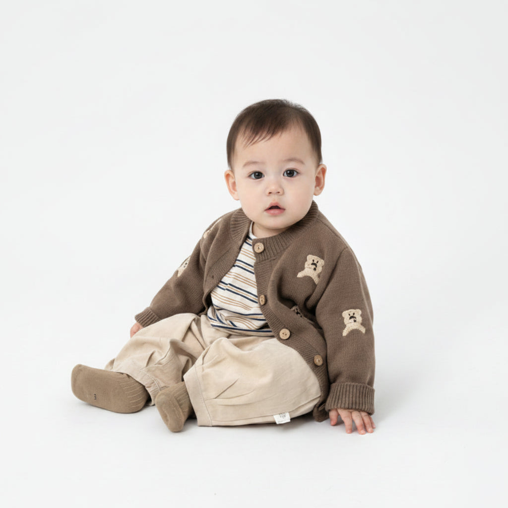 Cute Autumn Fashion Knitted Cardigan for Kids