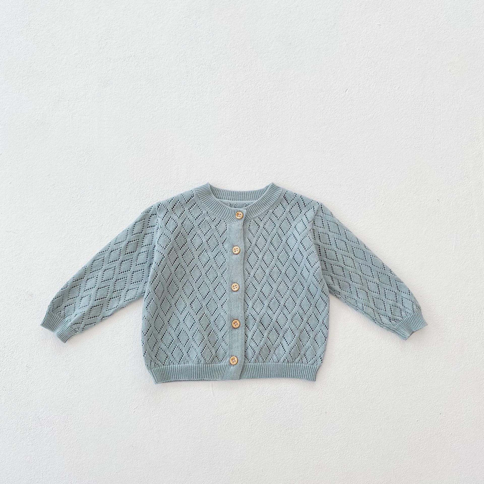 Sweet Rhombus Hollow Long-Sleeve Cropped Jacket