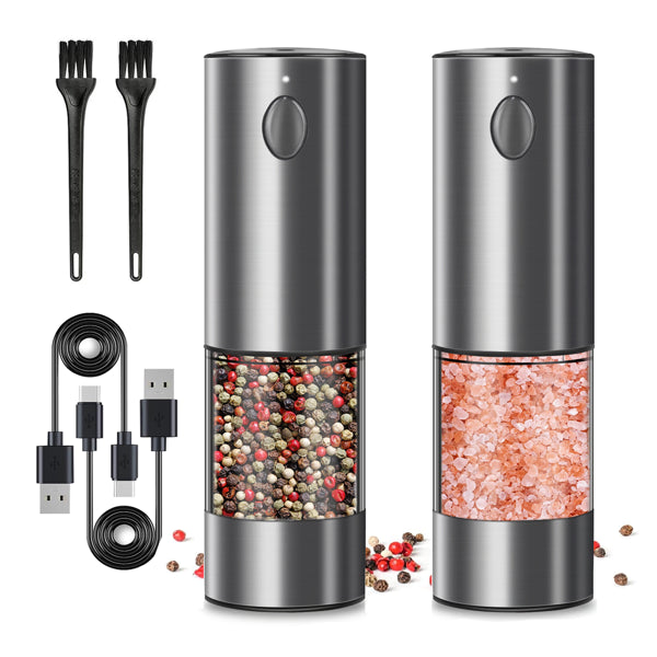 2PCS Battery-Powered Electric Salt & Pepper Grinder Set