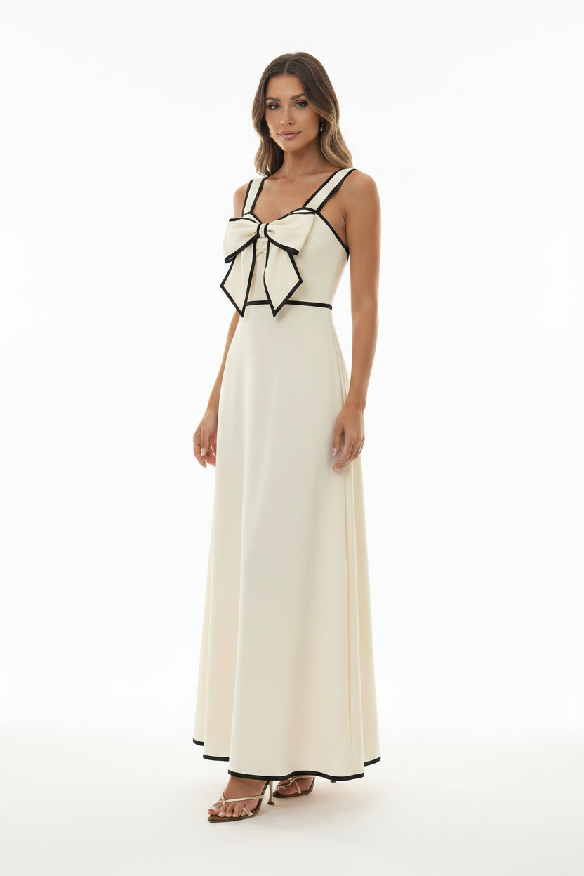 Vintage stijl resort stijl kleurblok strap jurk