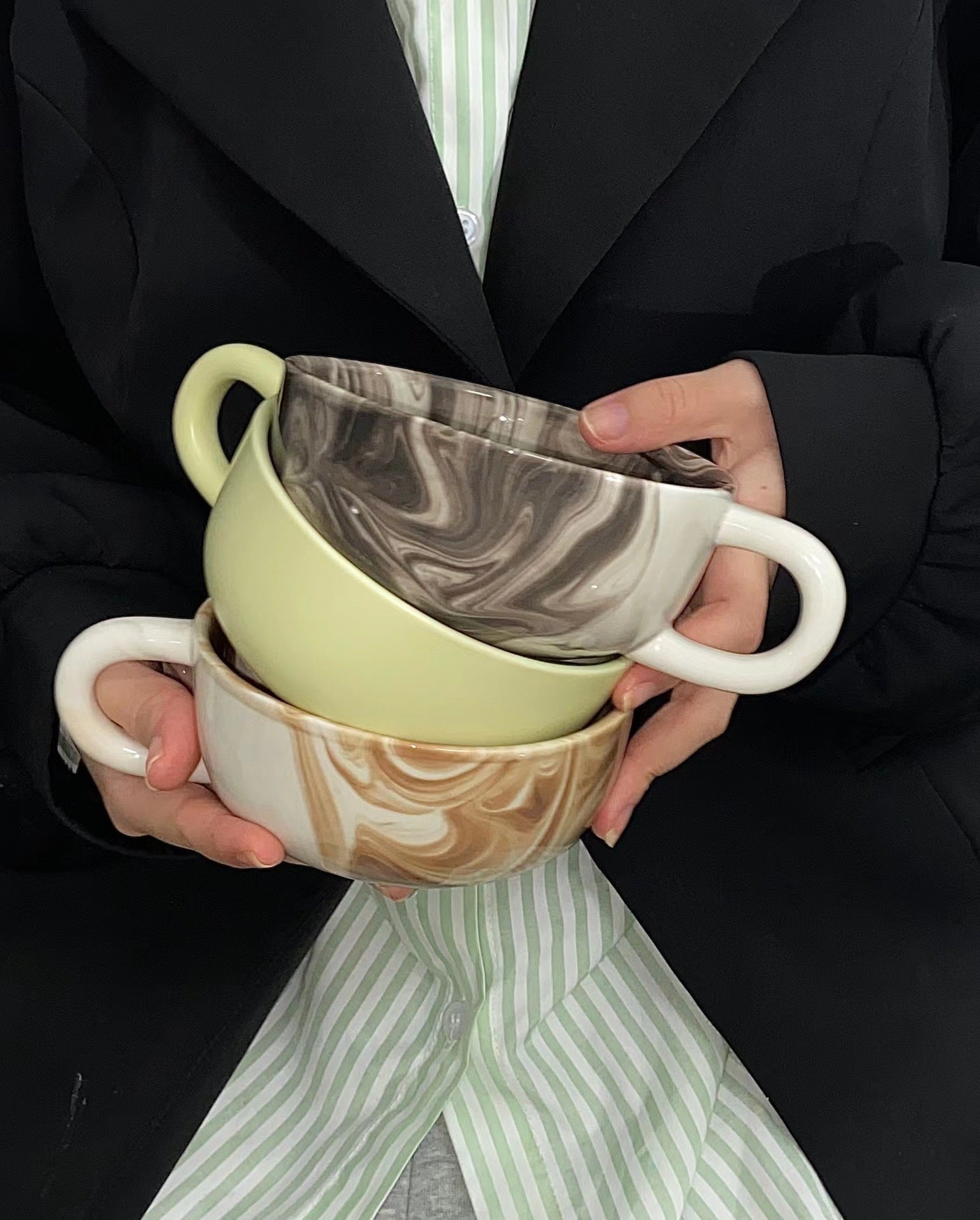 Milk Ceramic Mark Coffee Cup