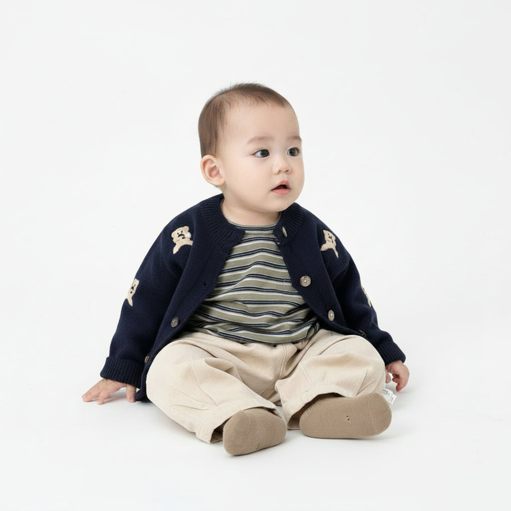 Cute Autumn Fashion Knitted Cardigan for Kids