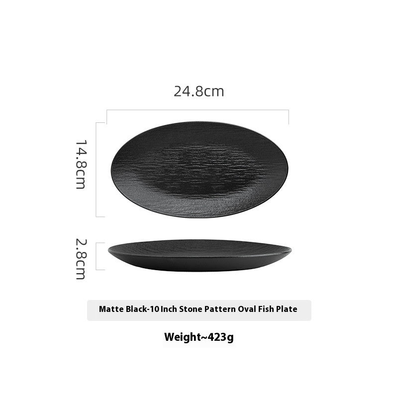 Creative Ceramic Oval Fish Dish Household