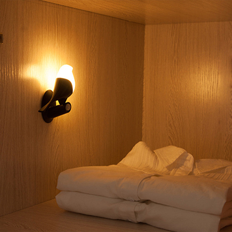 Creative Wooden Bird & Egg LED Induction Night Light